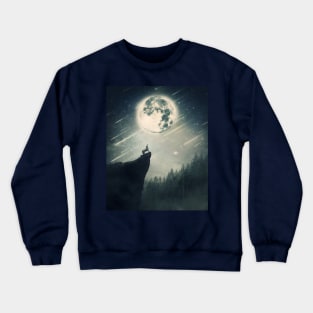 Wolf howls at the Moon Crewneck Sweatshirt